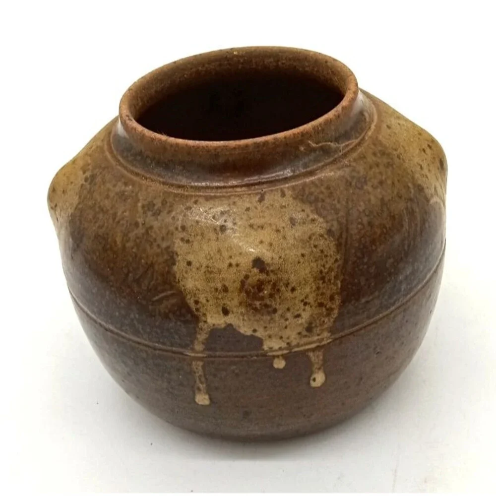 Vtg Horton Studio Art Pottery Brown/Tan Speckled 5